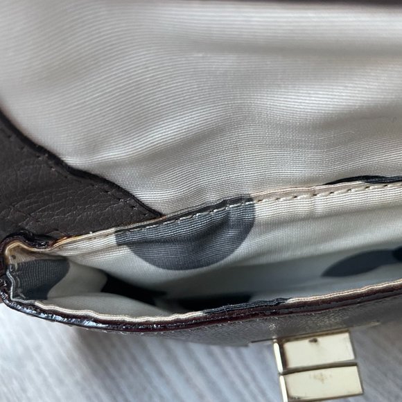 kate spade Gray Leather Crossbody Purse Twistlock Closure - Picture 8 of 13